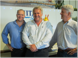 Richard Hart(middle) with MAAX Spas CEO John Johnson and James McClure(right)